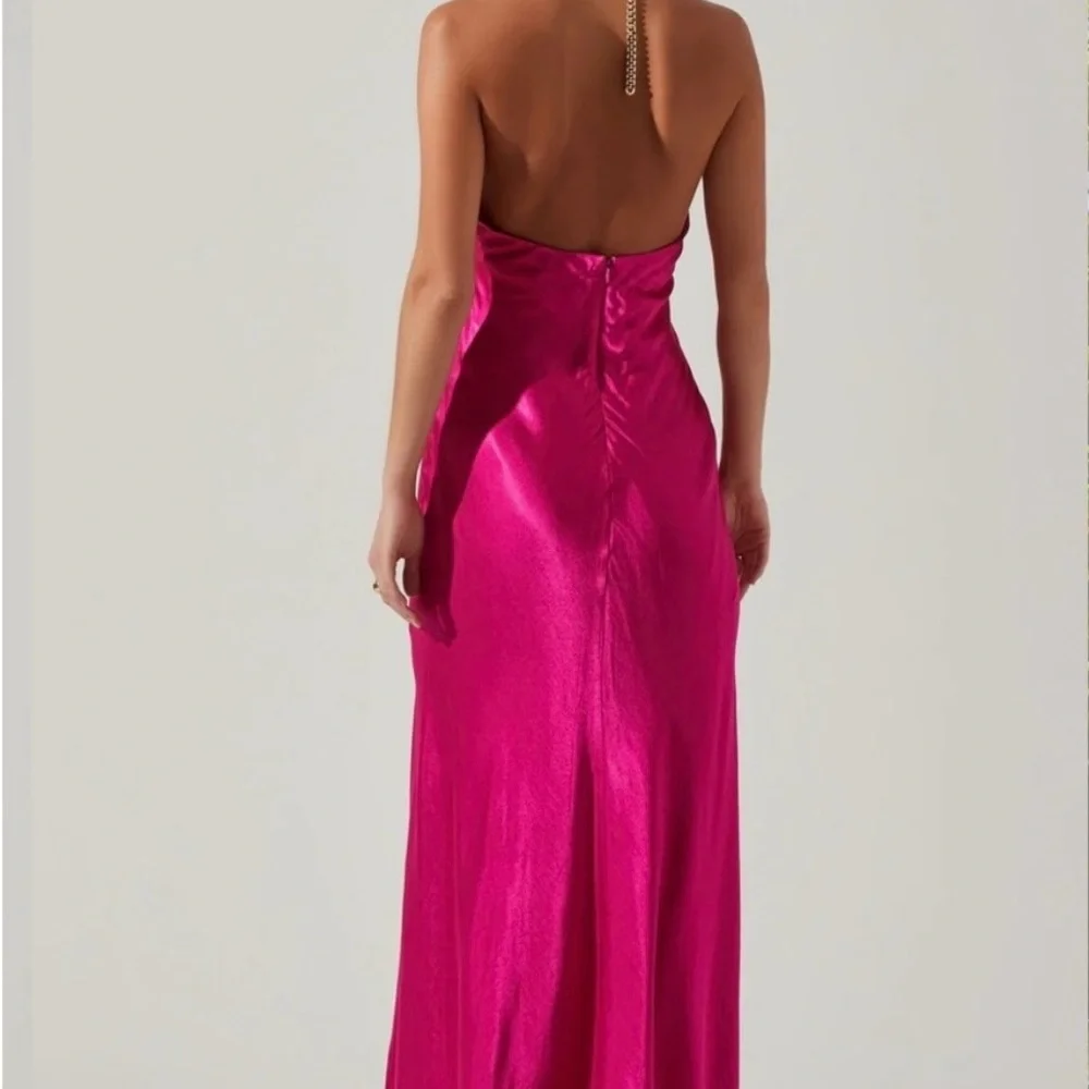 Satin Halter Dress - Picture 5 of 10